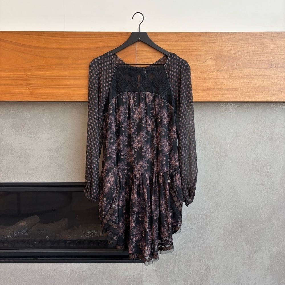 Free People Elsie Midnight Garden Floral Dress, Size M